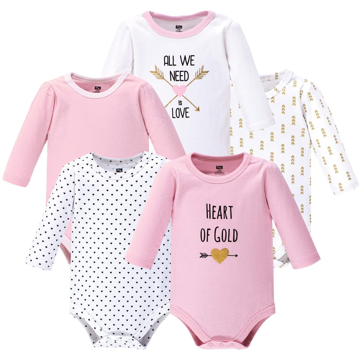 Hudson Baby unisex-baby Cotton Long-sleeve Bodysuits, Heather Gray, 3-6 Months — view 3