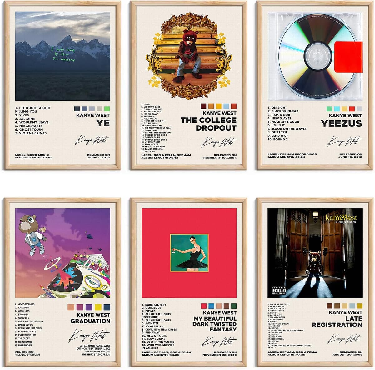 Drake Signed Limited Posters Music Album Cover Posters Room Aesthetic Canvas Wall Art Prints Set of 6 for Girl and Boy Teens Dorm Room Decor 8x12 inch Unframed — view 8