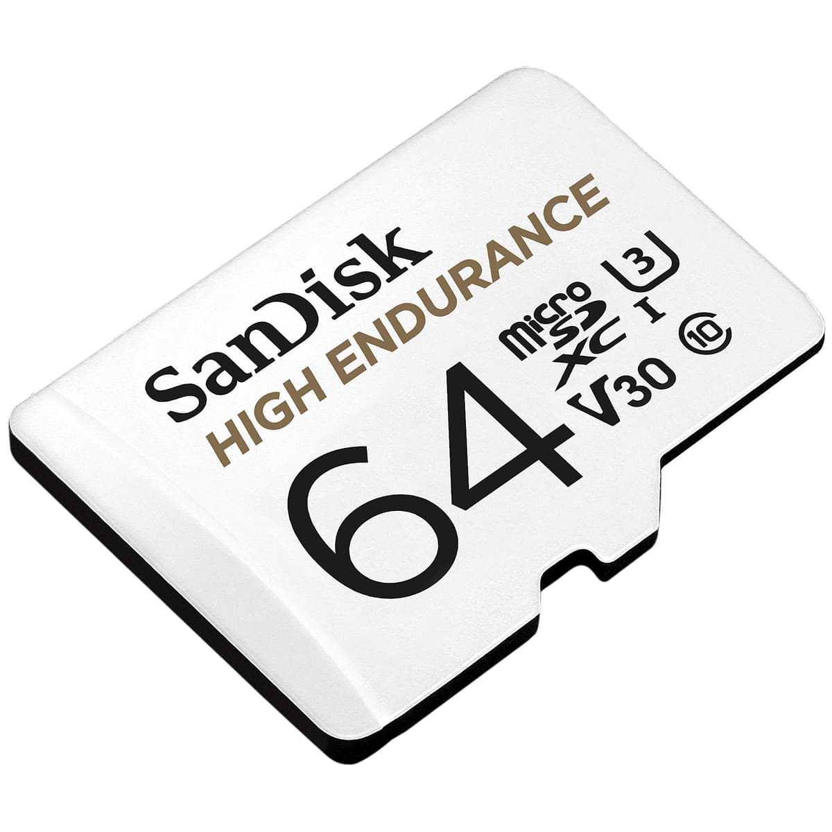 SanDisk HIGH ENDURANCE Video Monitoring for Dashcams & Home Monitoring 64 GB microSDXC Memory Card + SD Adaptor, Up to 100 MB/s read and 40 MB/s Write, Class 10, U3, V30, White — view 2