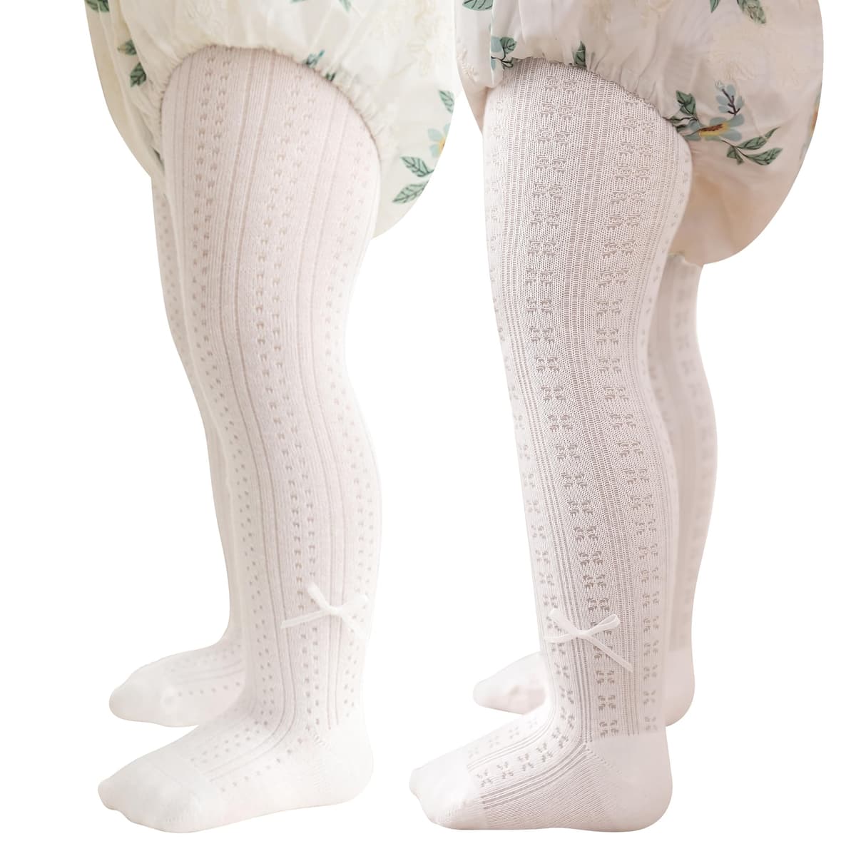 Miipat 2 Pares Medias para Niña, Bebé Medias Pantimedias Caladas Suaves y Elásticas, para Niña Pequeña Colegio, Fiesta, Baile y Ocasiones — view 7