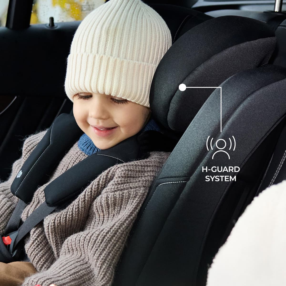 Kinderkraft SAFETY FIX 3 PRO, Silla de Coche i-Size 76–150 cm, ISOFIX, Top Tether, Protección Lateral H-GUARD, Arnés 5 Puntos, Funda Lavable, Fácil Instalación, Negro — view 4