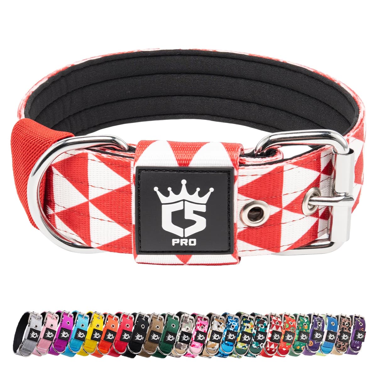 TSPRO Collar Táctico para Perros Ajustable, Collares con Broche de Metal Robusto, de 3,8 cm de Ancho, Duradero y Cómodo para Perros Medianos y Grandes (Negro M) — view 15