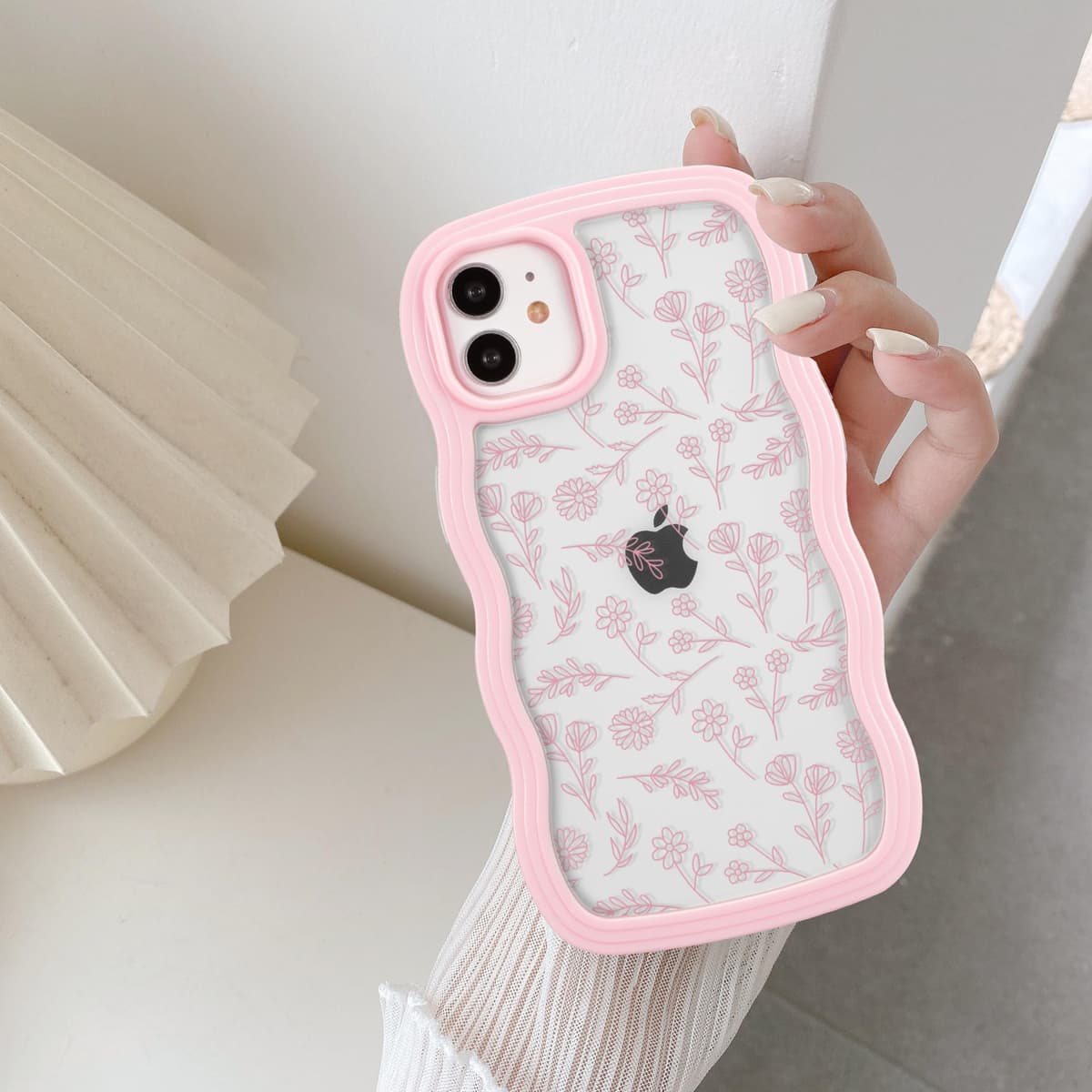 QLTYPRI Compatible with iPhone 11 Case, Cute Curly Wave Frame Clear Case for Girls Women, Transparent Soft Silicone TPU Bumper Shockproof Protective Phone Cover for iPhone 11 - Purple — view 7