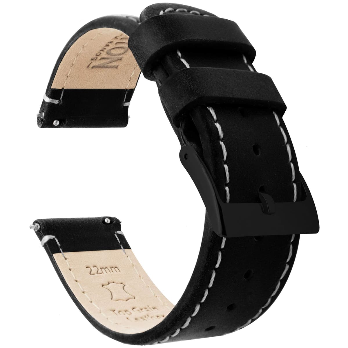 BARTON Quick Release - Top Grain Leather Watch Band Strap - Choice of Colour & Width - 16mm, 18mm, 19mm, 20mm, 21mm 22mm, 23mm or 24mm — view 18