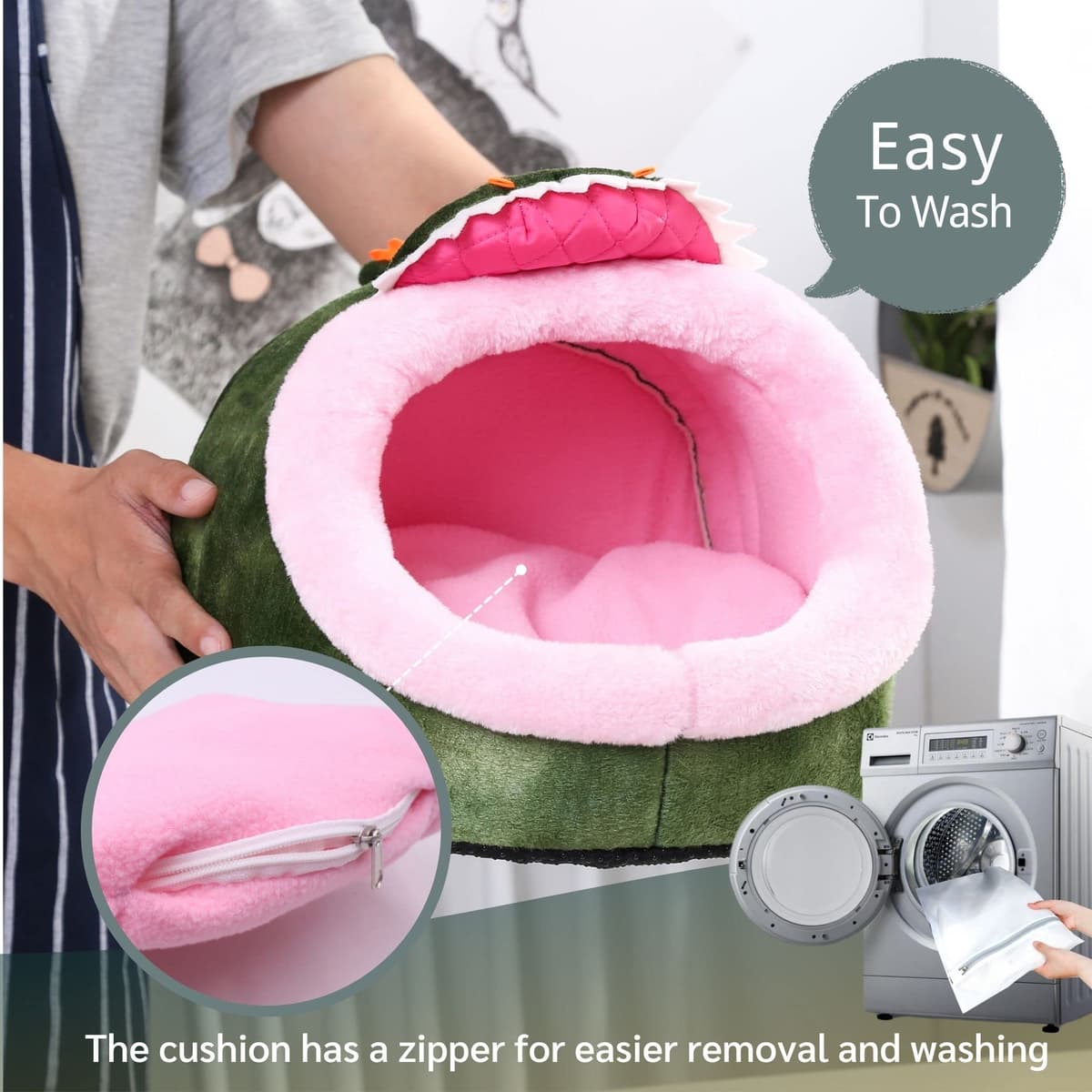 JanYoo Rabbit Rat Hideout Bed Hut Rat Accessories Cube Igloo House Hideaway Sleeper(XL,Crocodile) — view 4