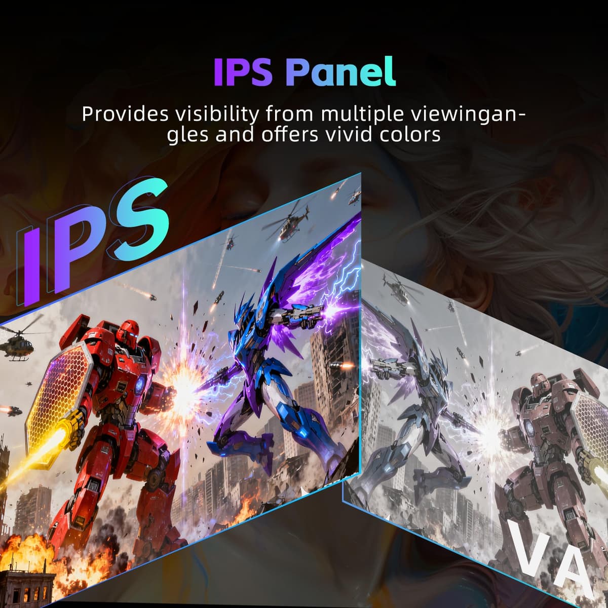 KTC Gaming Monitor, FHD@144Hz 120Hz Monitor with IPS Panel, Hardware Anti-Blue Light, 95% DCI-P3, 99% sRGB, ΔE＜2, 300 cd/㎡, 5ms MPRT, 1500:1, Flicker Free and Adaptive Sync for Working and Gaming — view 5