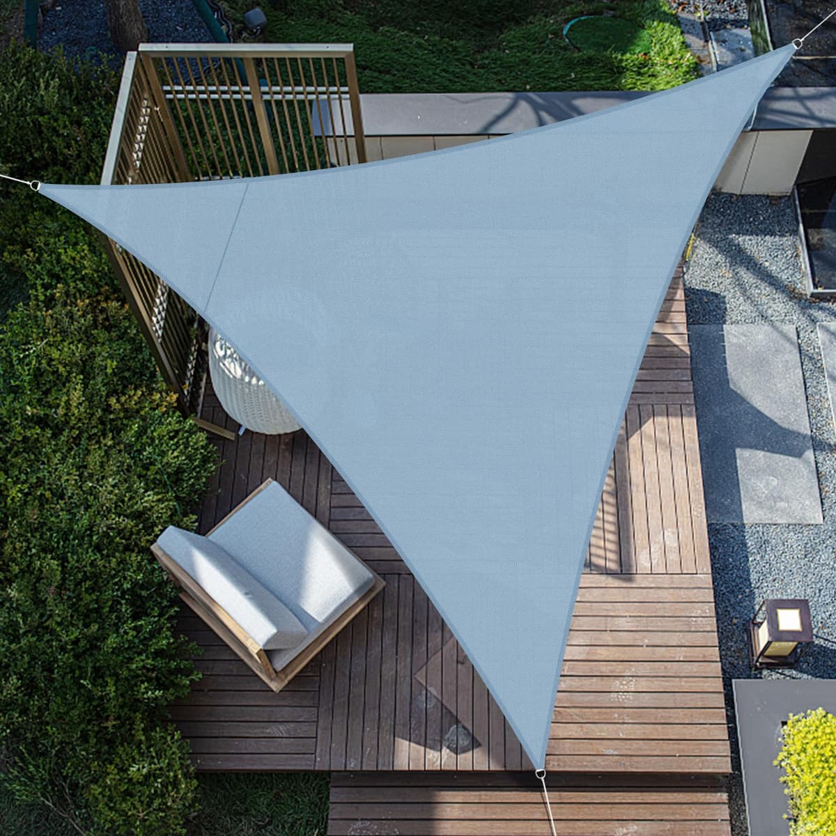 SUNNY GUARD Toldo Vela de Sombra Impermeable 3x3x3m Triangular a Prueba de Viento protección UV para Patio,Jardín, Exteriores, Terraza, Color Arena — view 17