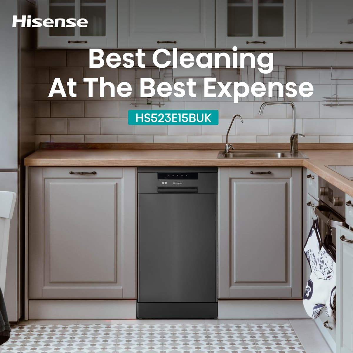 Hisense HS523E15BUK Slimline 10 Places Free Standing Dishwasher Black with 30 Minutes Quick Wash [Energy Class E] — view 11