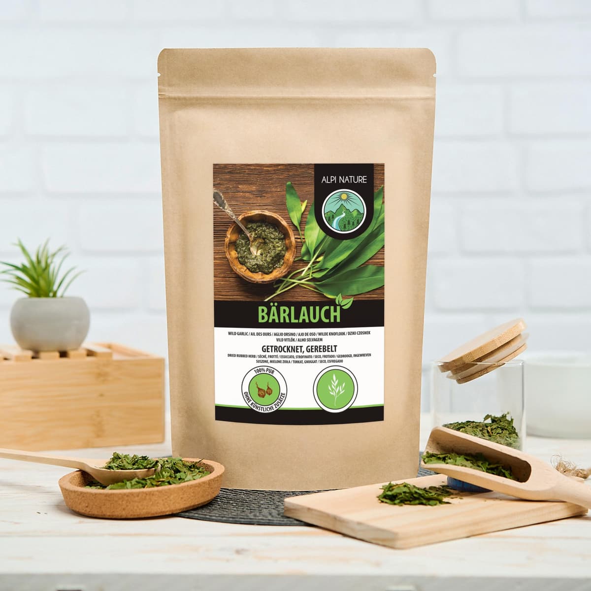 Alpi Nature Ajo Silvestre 125g, Condimento de Hojas de Ajo Silvestre Secas y Picadas para Cocinar — view 5