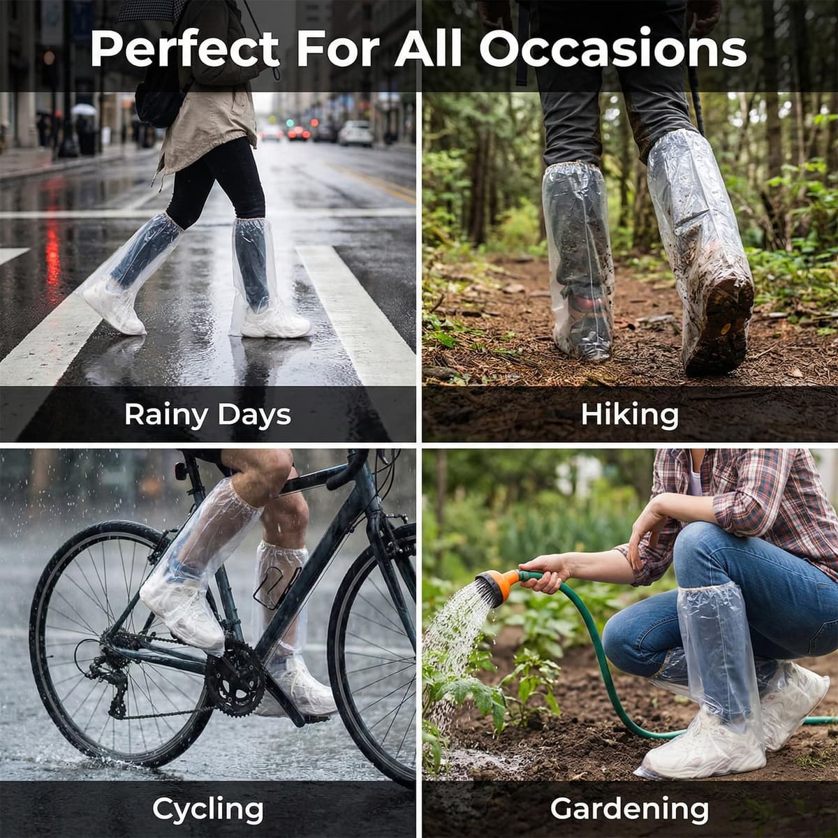 10 Pares Cubre Zapatos Impermeable, Fundas Desechables Para Botas, Para Hombres y Mujeres, Fundas Para Zapatos, Impermeables, Antideslizantes, Para Camping al Aire Libre (Largo, 39 * 50cm) — view 5