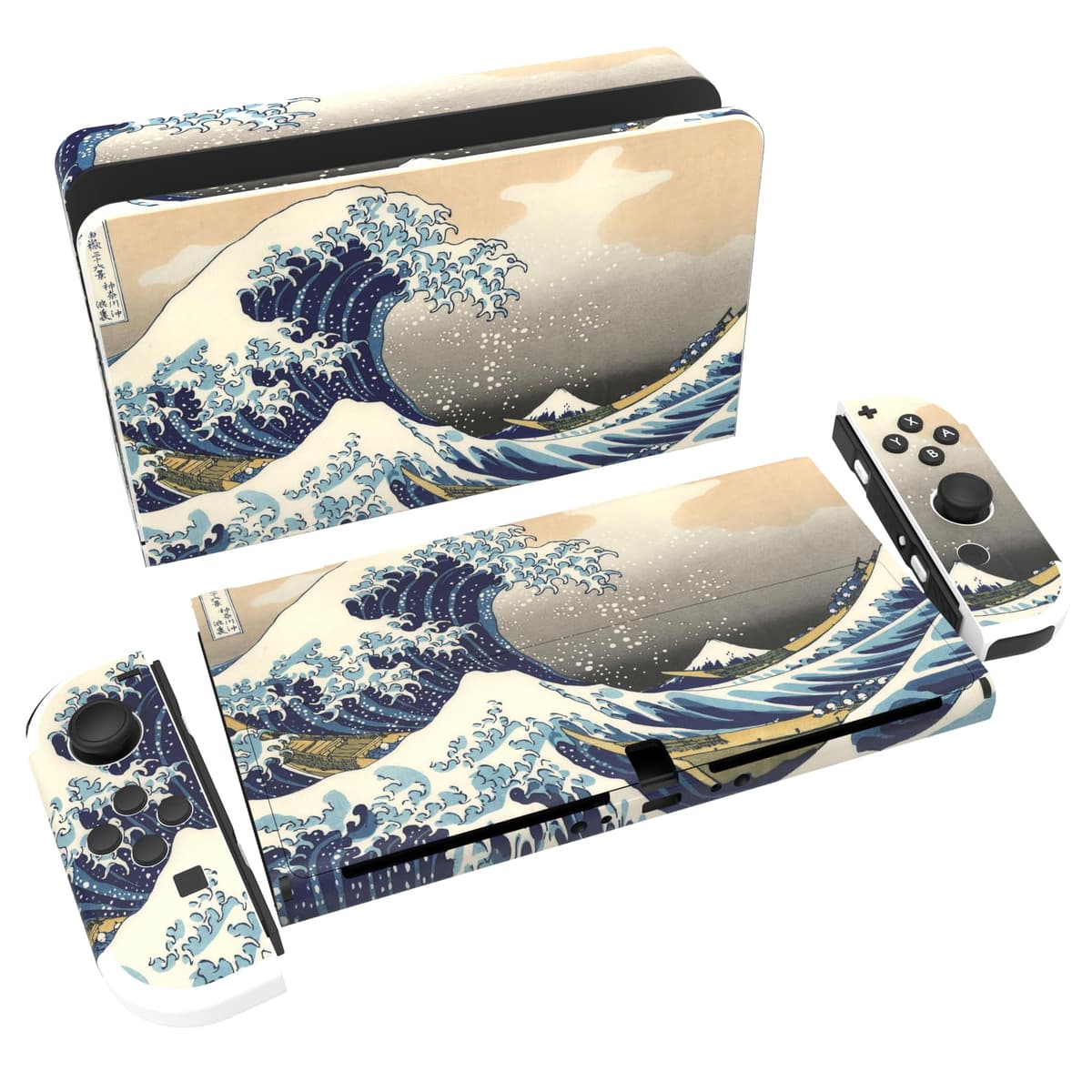 playvital Full Set Protective Stickers for Nintendo Switch OLED Model, Customized Vinyl Decal Skins for Switch OLED Console & Joycon & Dock & Grip - Nebula Galaxy — view 28