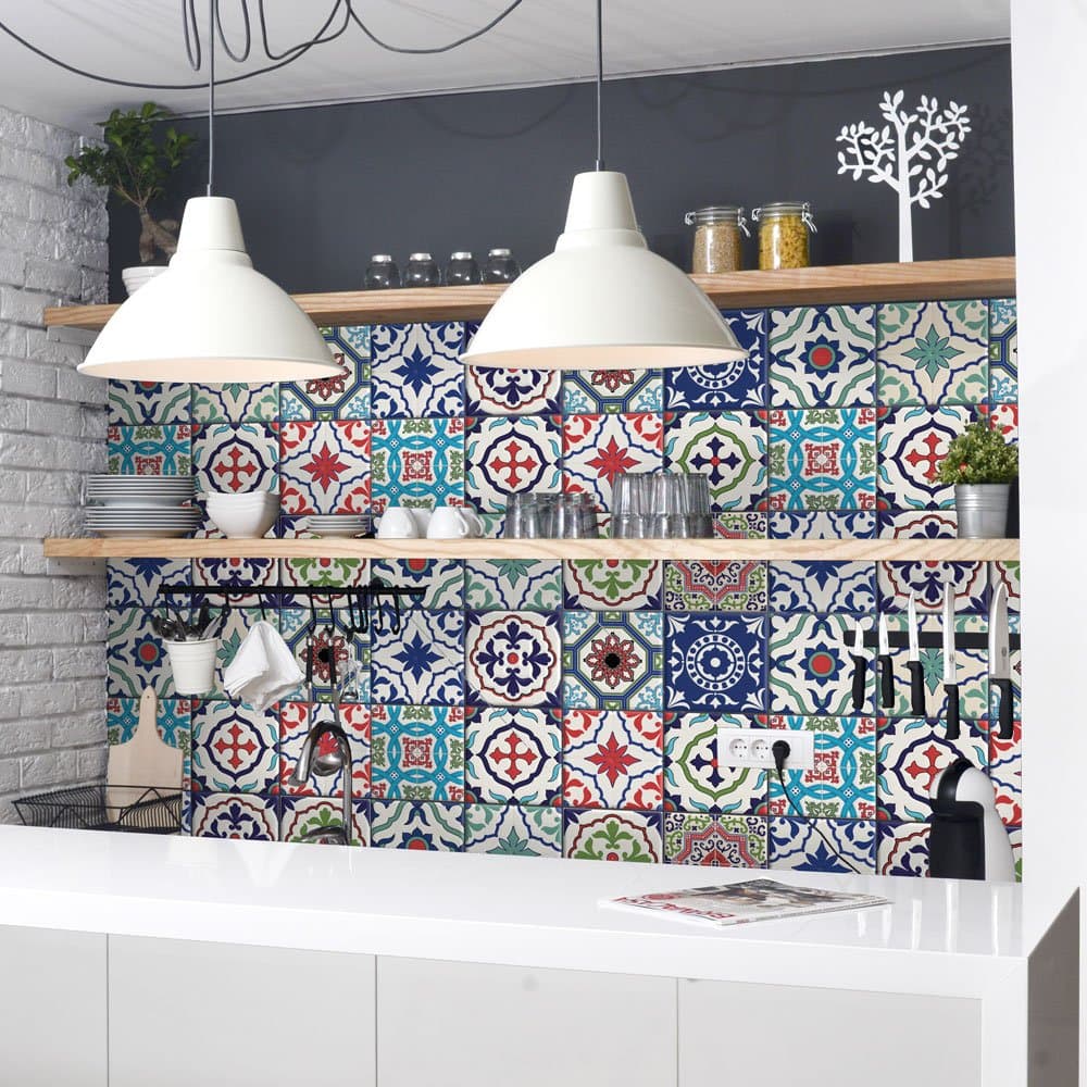 RE-COVERTILES - Pegatinas Azulejos Cocina y Baño Stickers de PVC Impermeables Antiarañazos Decoración de Pared Baldosas Peel and Stick - Modelo 24 Pzas 10x10 cm PS00179 Made in Italy — view 62