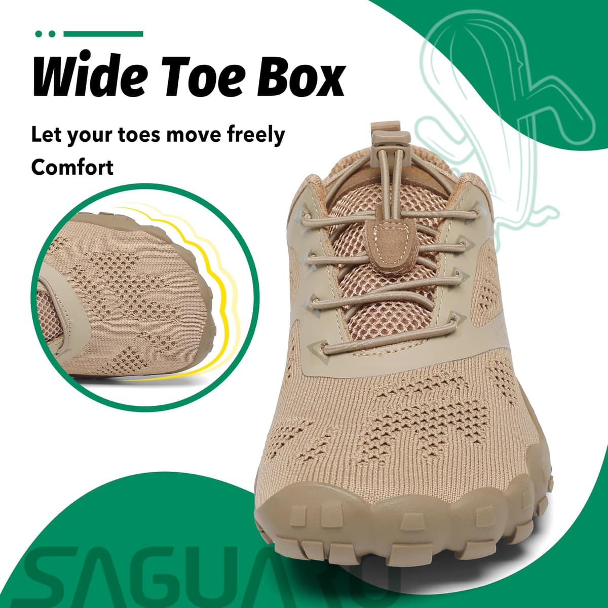 SAGUARO Versátil Minimalistas Zapatillas Ligeras Flexibles para Exterior Interior - Gym Asfalto Playa Montaña, Unisex-Adulto — view 4