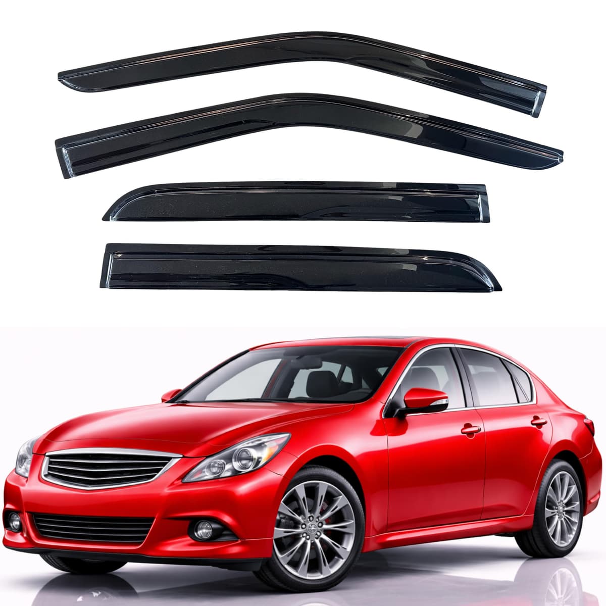 KPY Rain Guards Fit for 2006-2013 Lexus IS250 IS350, Out-Channel Window Visors Vent Wind Deflectors 4PC, Car Accessories for 06-13 Lexus is Series — view 332