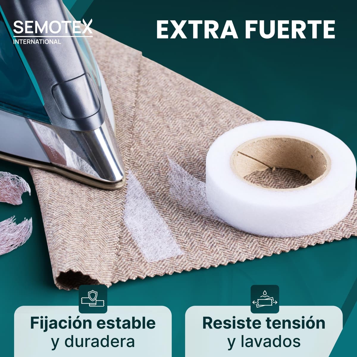 Cinta Termoadhesiva para Dobladillos EXTRA FUERTE - 50 Metros x 20 mm - Cinta Adhesiva Dobladillos. Cinta para Cortinas, Bajo Pantalón, Vestidos, Vaqueros - 20 milímetros ancho — view 5