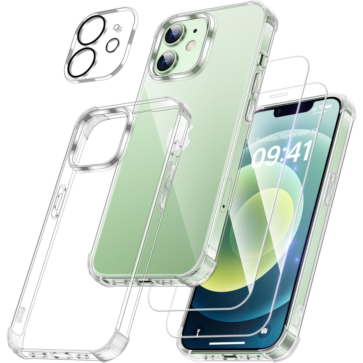 FLLAO 4 en 1 Funda para iPhone 15 con 2 Protector Pantalla y 1 Protector Lente Cámara, [Almohadilla de Aire integrada] Antigolpes Antiarañazos Carcasa 6,1 Pulgadas, Transparente — view 35