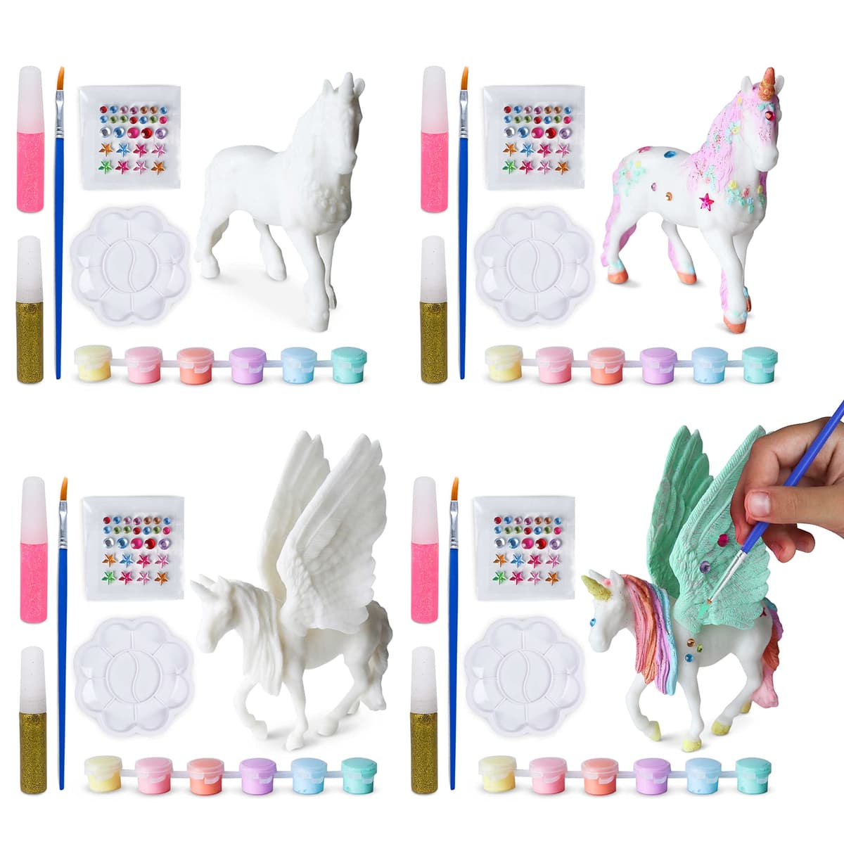 BONNYCO Unicornios para Niñas Figuras para Pintar Kit con 18 Unicornios. Set Manualidades Niñas, Juguetes con Brillo en la Oscuridad 3 4 5 6 7 8 9 10 Años. Regalos Niños en Cumpleaños y Navidad — view 8