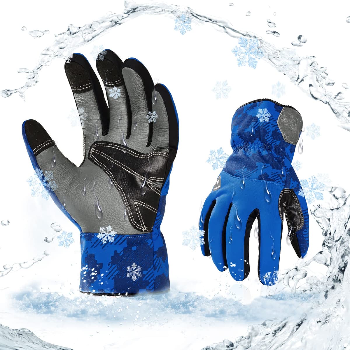 Vgo... 1-Pair -4℉ or above Thinsulate C100 Lined High Dexterity Touchscreen Synthetic Leather Winter Warm Work Gloves, Waterproof Insert (XL,Black,SL8777FW) — view 10