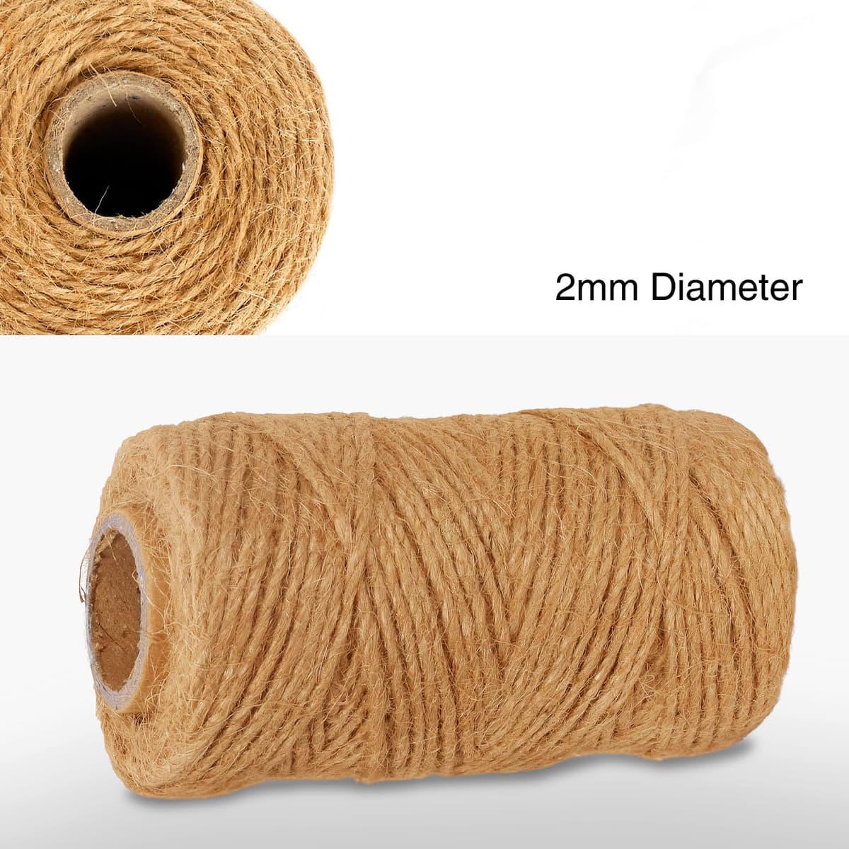 ARVO Natural Jute Twine, 50 m / 164 ft – 2 mm 3-ply Rustic Brown Garden Twine String for Crafts, Floristry, Gift Wrapping & P — view 2