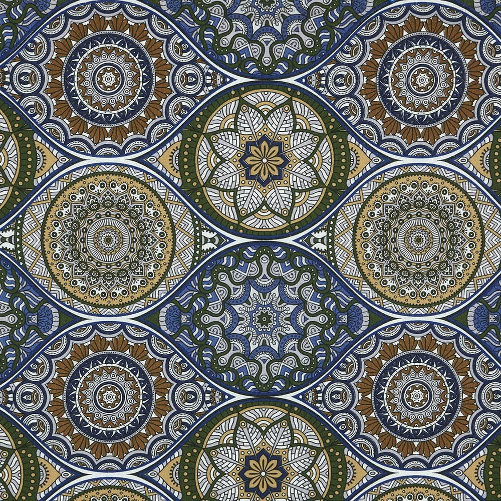 Kt KILOtela - Tela Loneta Estampada, Decoración, Tapizar, Cojines, Cortinas, Bolsos, Manteles, Costura Creativa, 100 cm Largo x 280 cm Ancho, Flores Sevilla, Rosa, Azul ─ 1 Metro — view 11