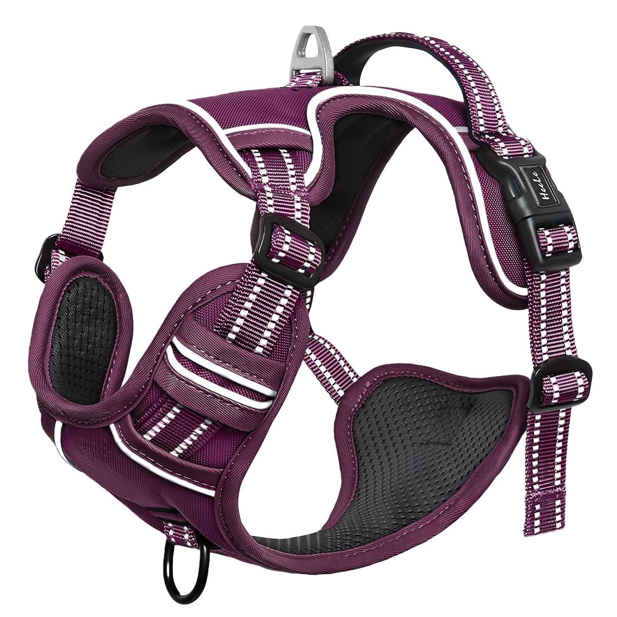 HEELE Dog Harness Medium No Pull Dog Vest Harness with Soft Handle Reflective Pet Harness for Outdoor Training Walking, Black, M — view 122