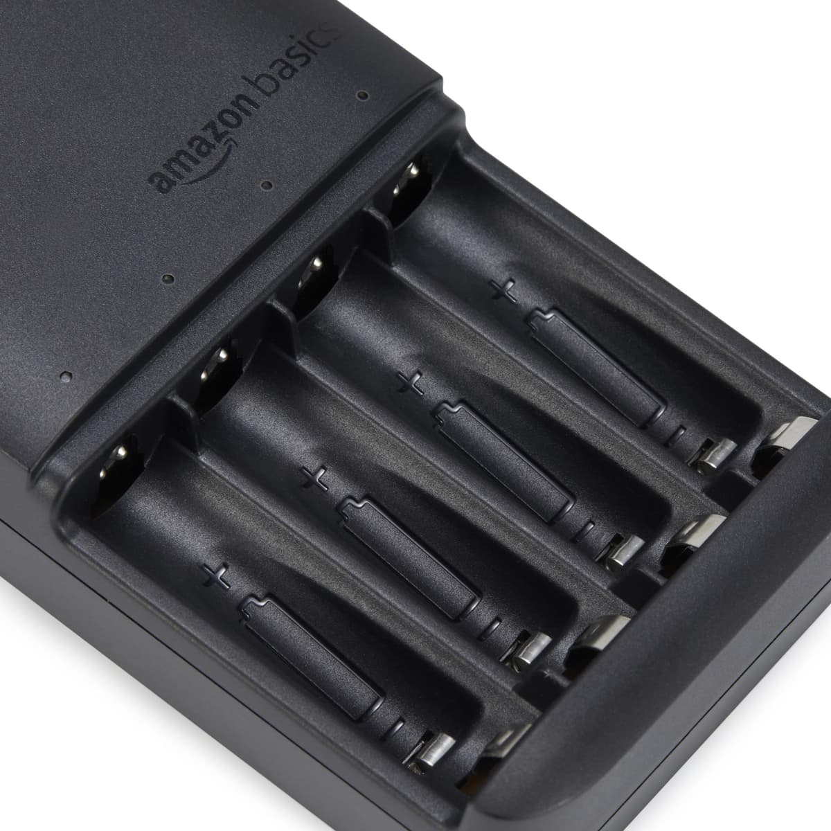 Amazon Basics Battery Charger for Rechargeable AA and AAA NiMh Batteries – UK Plug, 4-Bay, Black — view 5