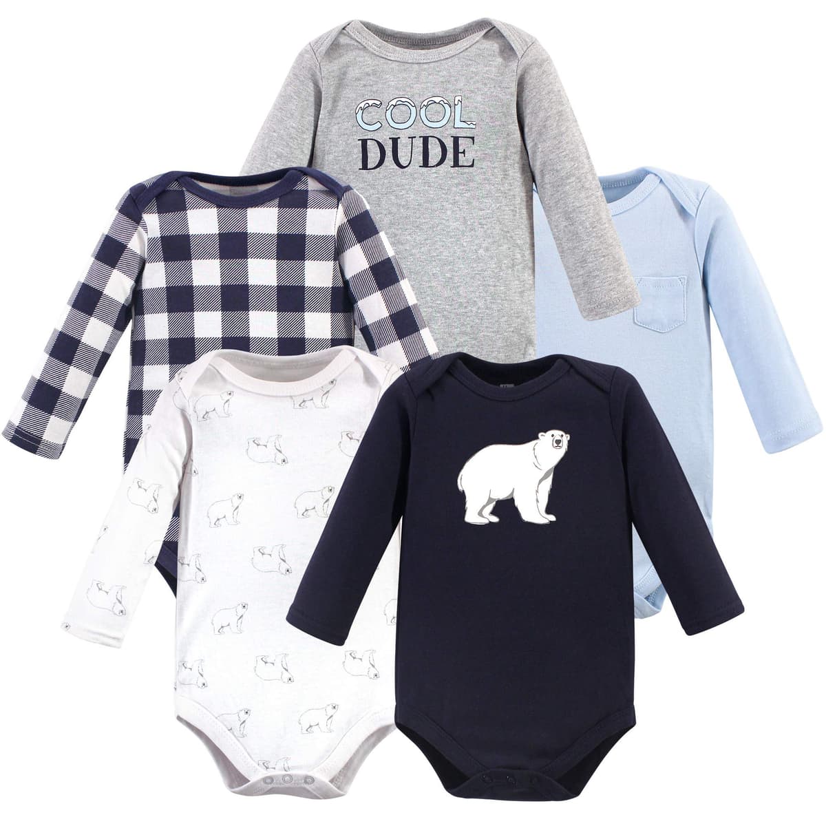 Hudson Baby unisex-baby Cotton Long-sleeve Bodysuits, Heather Gray, 3-6 Months — view 13