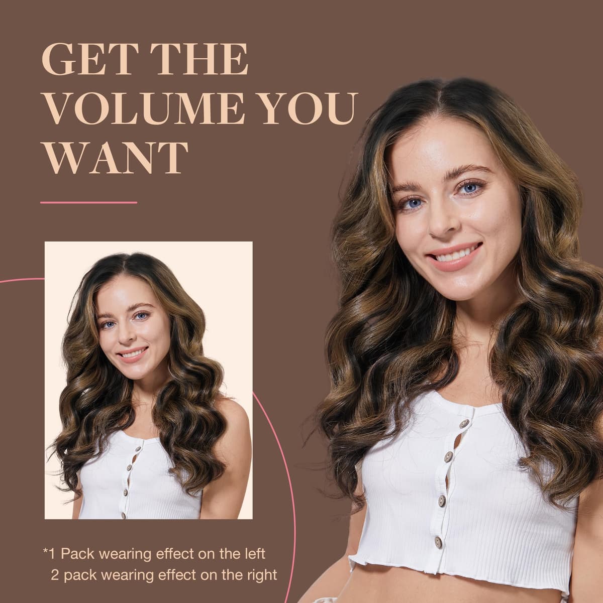 GOO GOO Clip in Hair Extensions Human Hair, 18inch 150g 9Pcs, #2 Dark Brown, Hair extensions for women, Human Hair Extensions Clip in — view 338