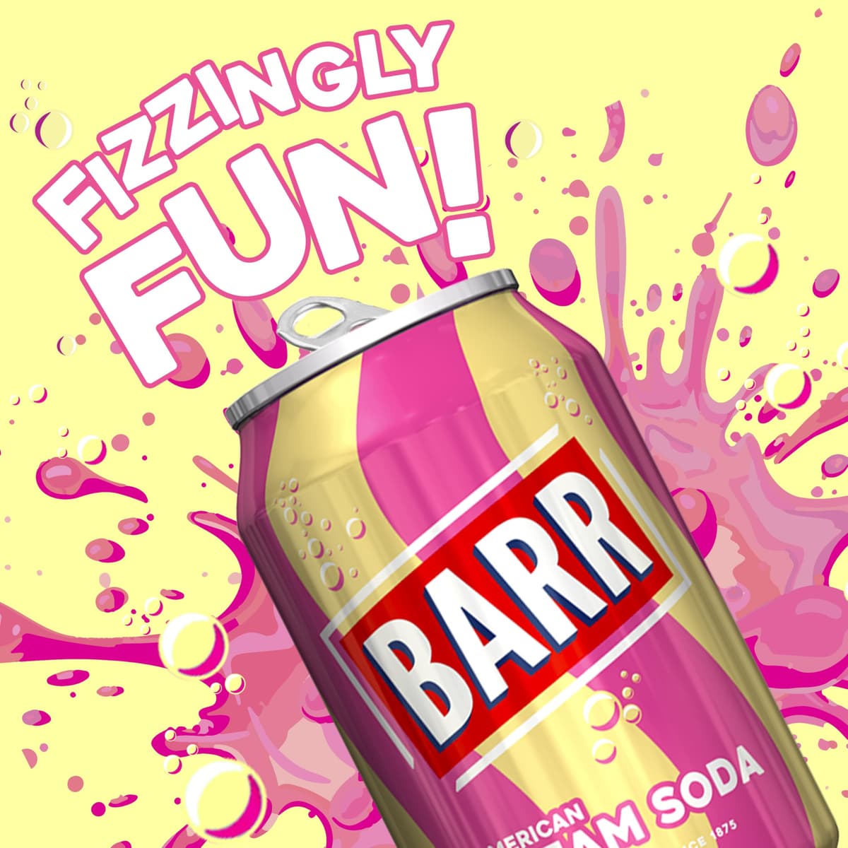 BARR 24 Pack American Cream Soda, Zero No Sugar Sparkling Soft Drink with a Creamy Taste of American Cream Soda Fizzy Pop, 24 x 330ml Cans — view 7