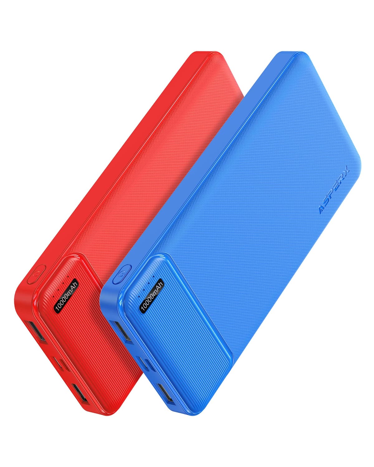 AsperX 2-Pack Power Bank Portable Charger Fast Charging 10000mAh, PowerBank USB C Input and Output, Battery Pack Compatible with iPhone, Samsung, Huawei, iPad, Tablets and More — view 10
