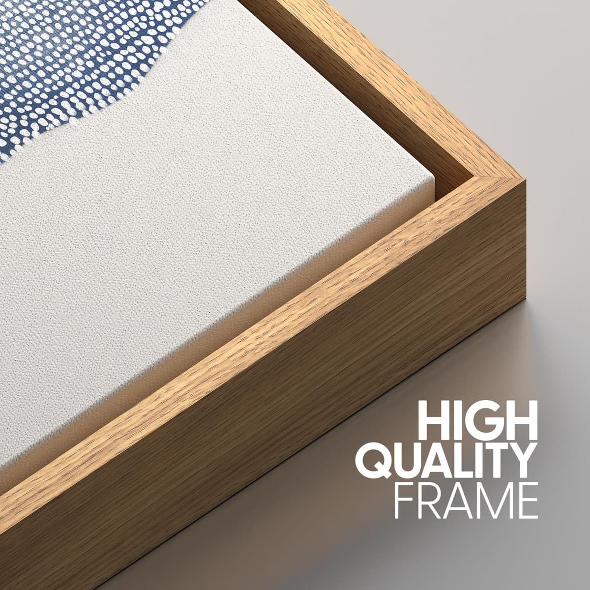 SIGNWIN Framed Canvas Print Wall Art Set Blue White Grunge Geometric Pattern Abstract Shapes Cozy Neutral Decorative Contemporary Minimal for Living Room, Bedroom, Office - 24"x36"x3 Natural — view 5