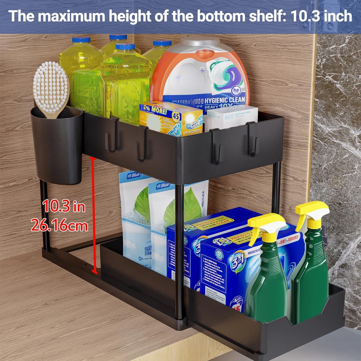 Puricon Estantería Bajo Fregadero, Estante Organizador Mueble Bajo Fregadero Cocina Lavabo -1 Unidad — view 4