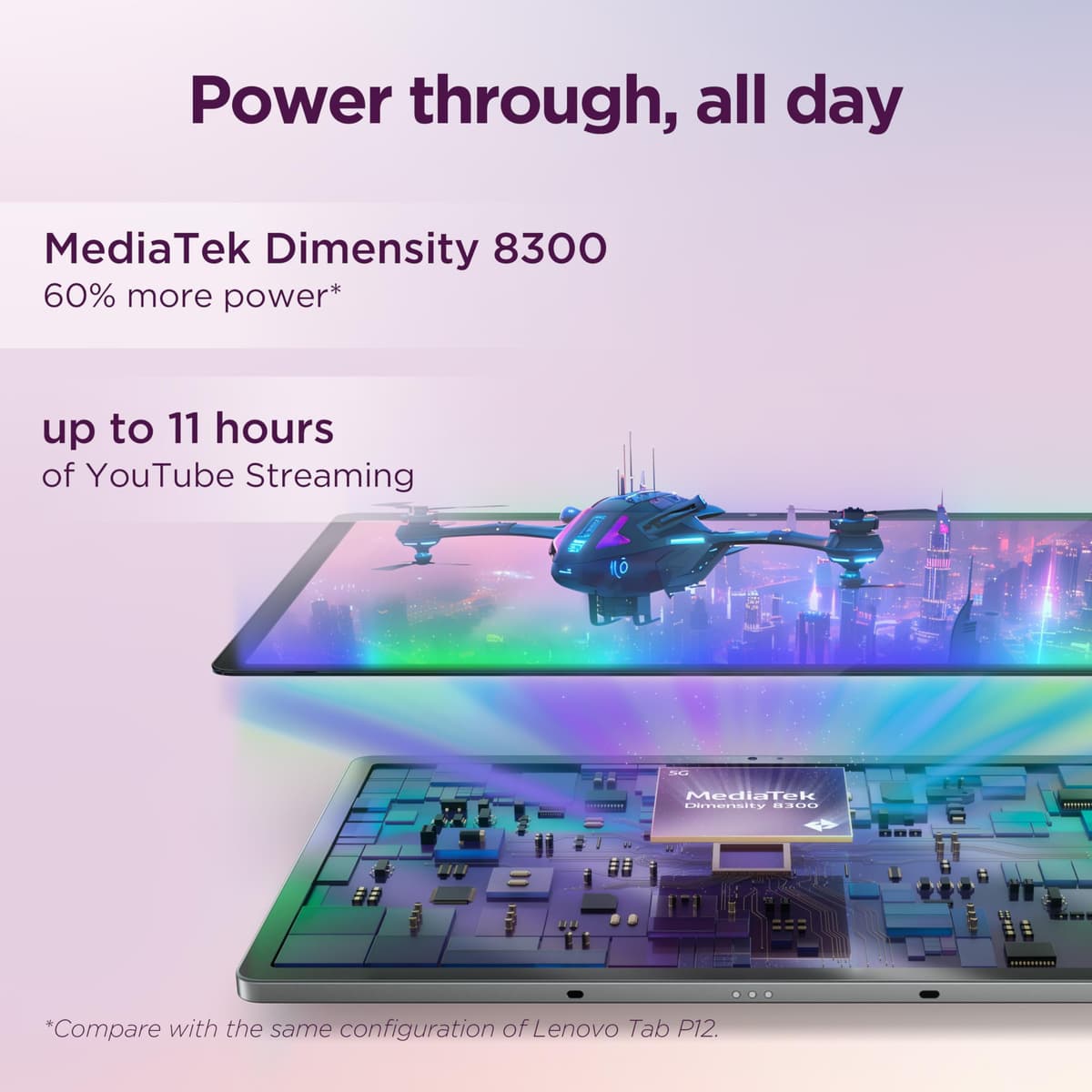 Lenovo Idea Tab Pro Android Tablet | 12.7 inch Full HD Display | MediaTek Dimensity 8300 | 256GB | Wi-Fi 6 | 8GB RAM | Luna Grey + Pen — view 9