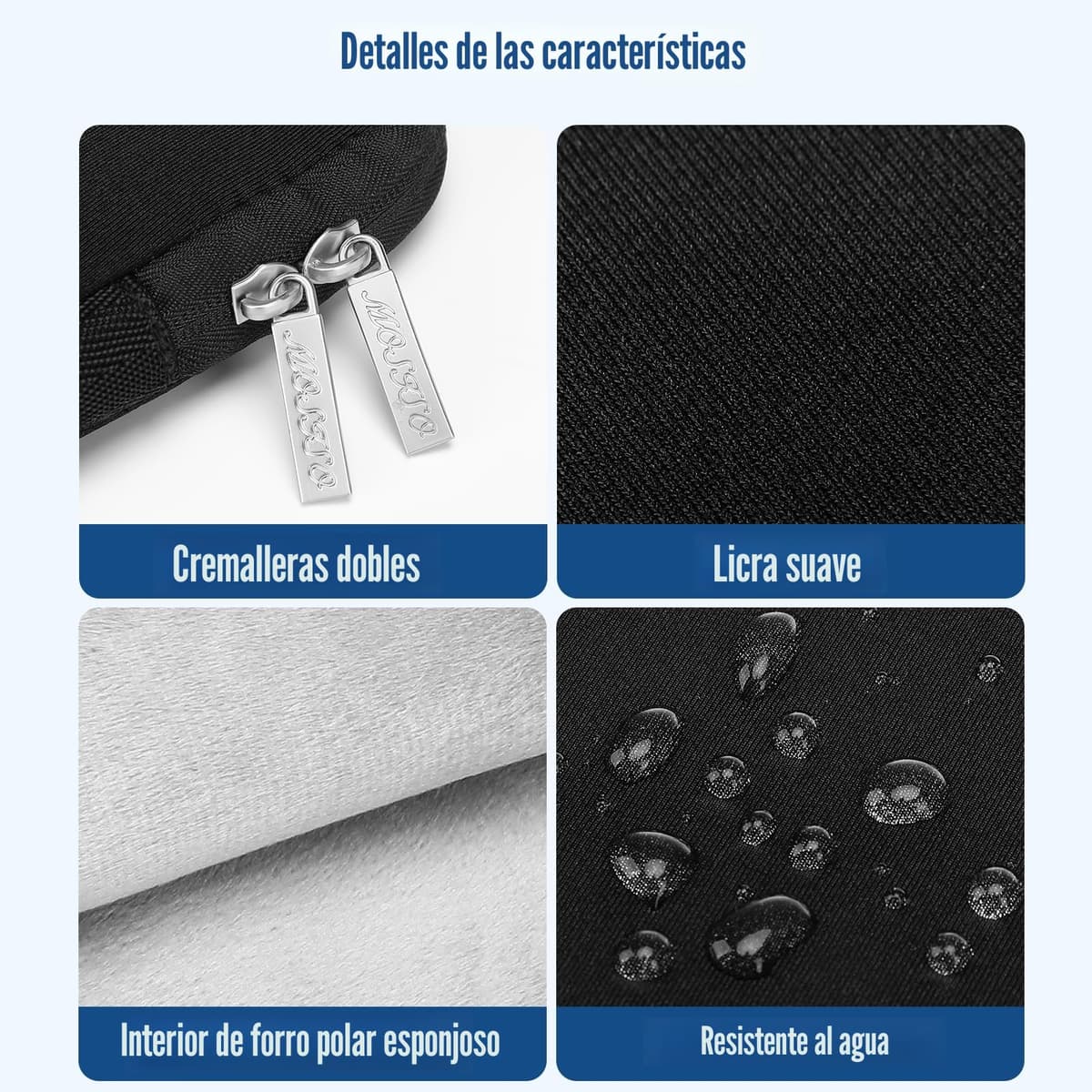 MOSISO Funda Portátil 13,3 Pulgadas, 13 a 13 3 Pulgadas Compatible con MacBook Air/Pro, Compatible con MacBook Pro 14 M5 M4 M3-M1 2026-2021, Funda Blanda de Neopreno con Bolsa Pequeña,Negro — view 4