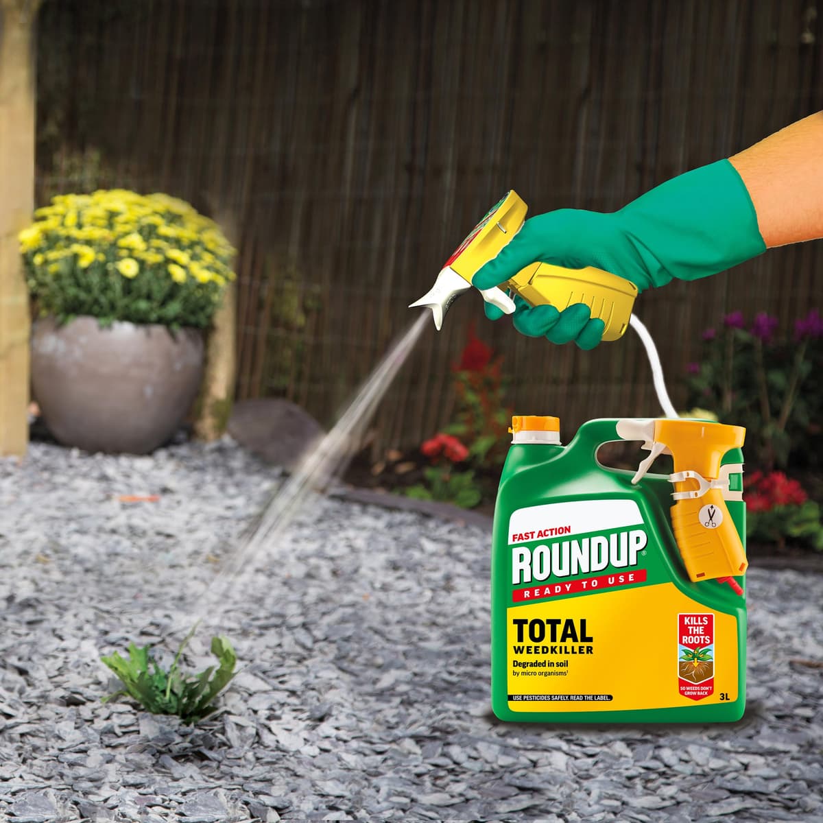 Roundup Fast Action Weedkiller, Ready to Use, Manual Spray, 3 Litre — view 3