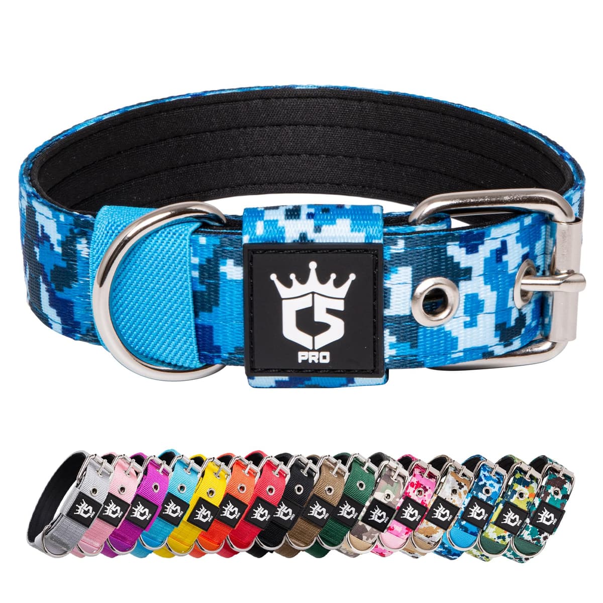 TSPRO Collar Táctico para Perros Ajustable, Collares con Broche de Metal Robusto, de 3,8 cm de Ancho, Duradero y Cómodo para Perros Medianos y Grandes (Negro M) — view 45