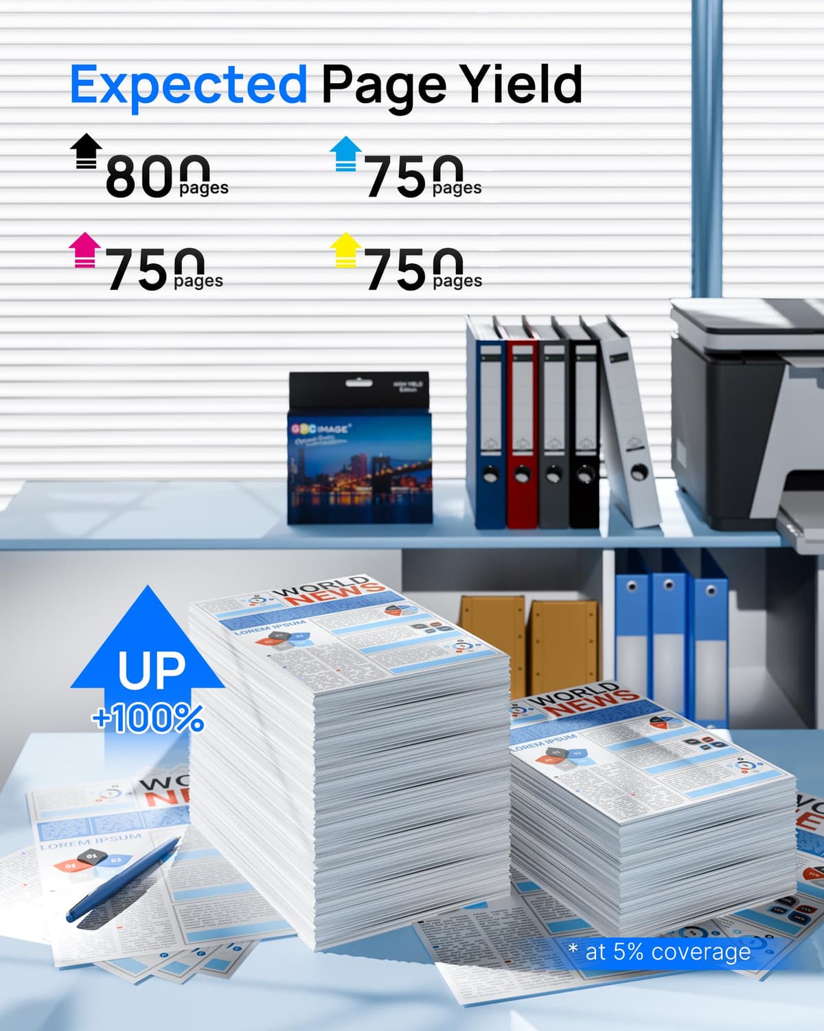 GPC Image 364XL Ink Cartridges Compatible for HP 364 Ink Cartridges Multipack for HP PhotoSmart 5510 5520 5522 5524 6510 6520 7510 7520 DeskJet 3070 3520 OfficeJet 4610 4620 (B/C/M/Y, 4-Pack) — view 3