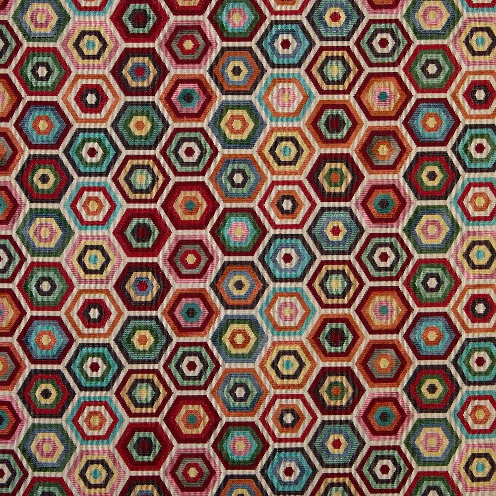 Kt KILOtela - Tela Tapicería, Jacquard Gobelino, Tapizar Sillas, Cojines, Cabecero, Sofá, Bolsos, Resistente al Desgaste, Costura, 100 cm Largo x 280 cm Ancho, Geométrico, Multicolor, 1 metro — view 62
