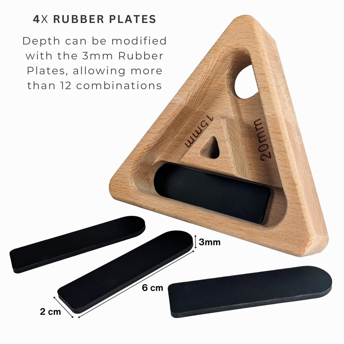 Bellaroca® | Hangboard Escalada Portatiles, Tabla de Madera para Fortalecer el Agarre en Boulder y Escalada en Roca — view 3