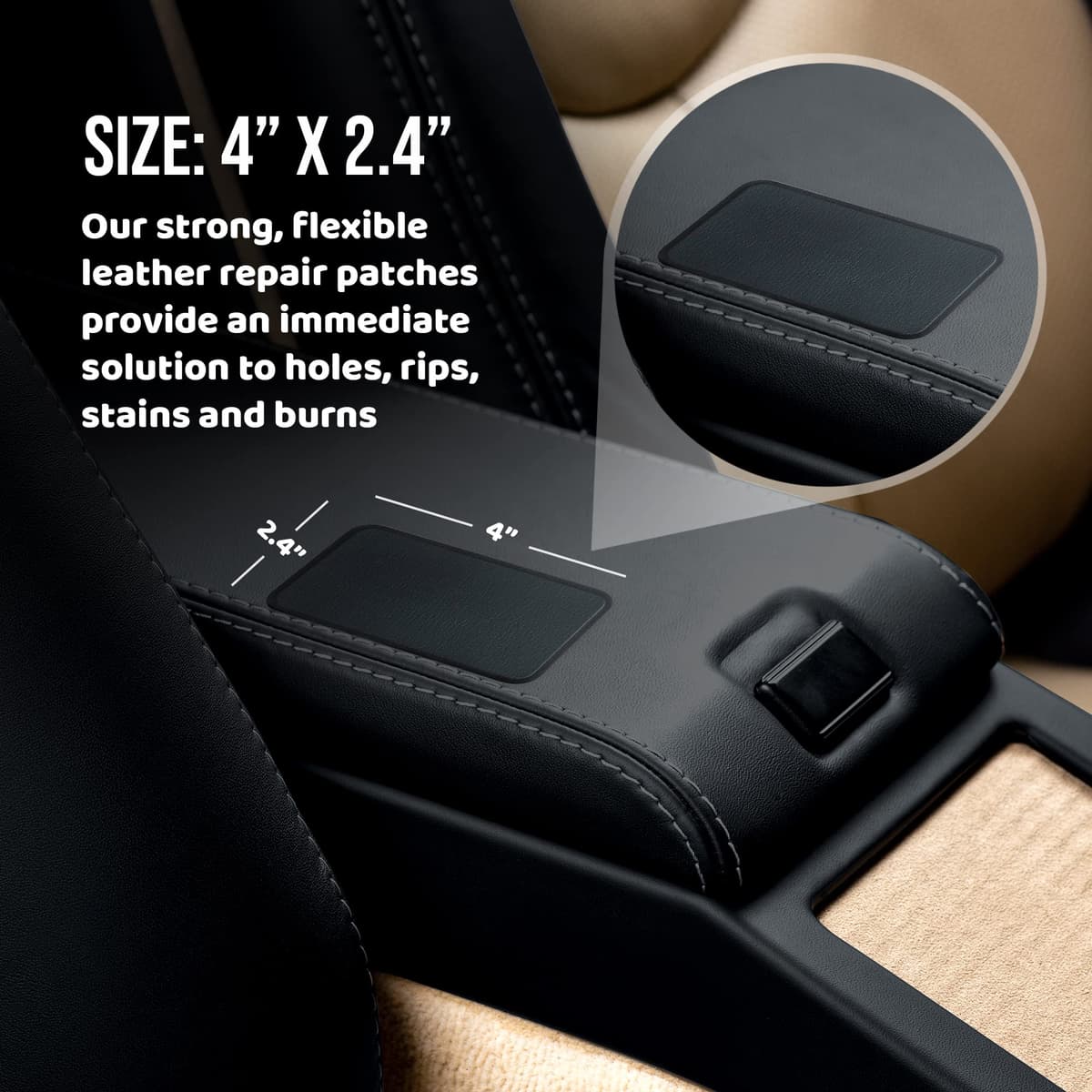 MastaPlasta Parche Autoadhesivo Premium para Reparación Instantánea de Cuero y Otros Tejidos. MARRÓN Oscuro. 10cm x 6cm. Primeros Auxilios para sofás, Asientos de Coche, Bolsos, Chaquetas — view 2