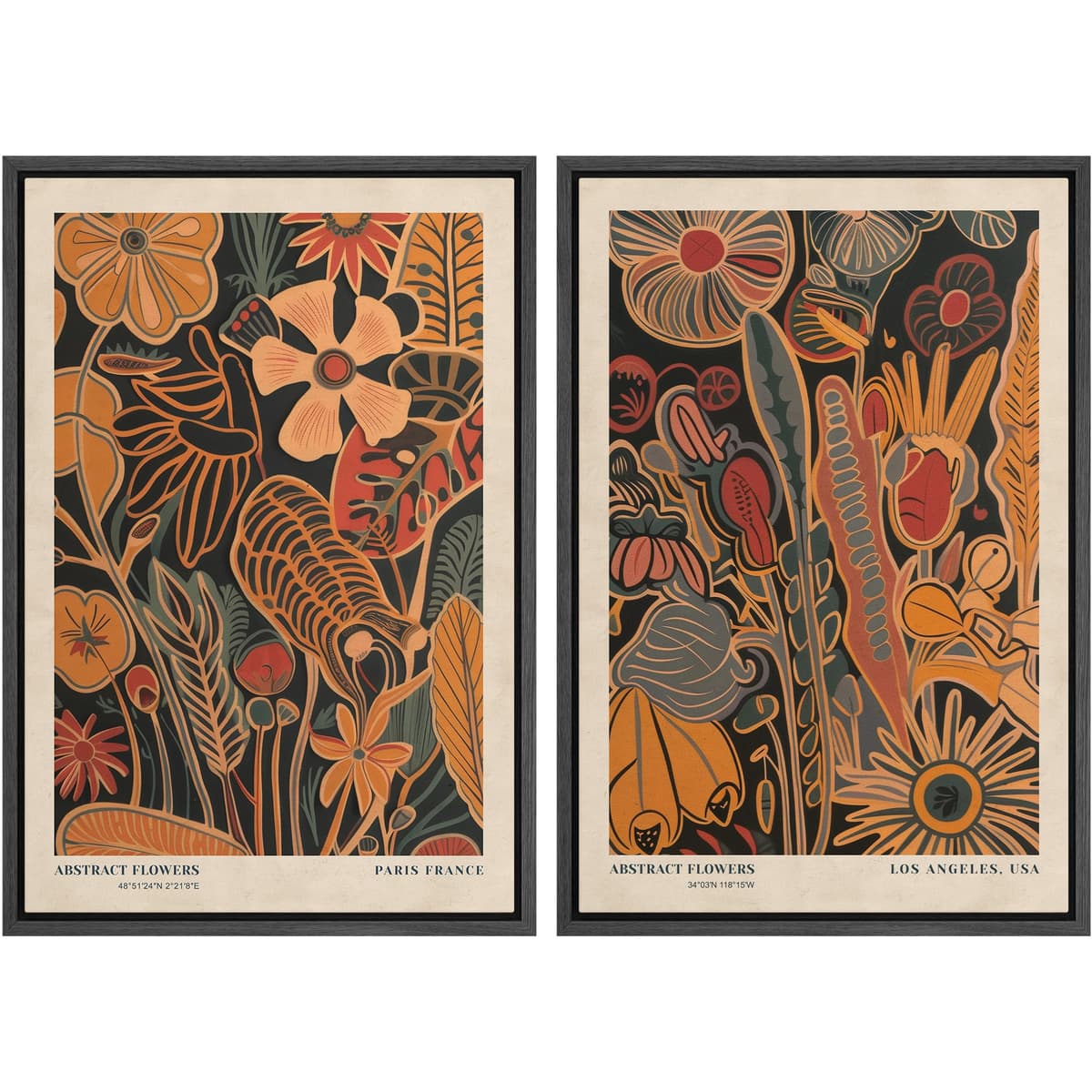 SIGNFORD Framed Canvas Print Wall Art Set Soft Hydrangea Pair Light Blue Florals with Green Leaves Illustration Modern Art Decorative Nordic Nature for Living Room, Bedroom, Office - 24"x36"x2 White — view 81
