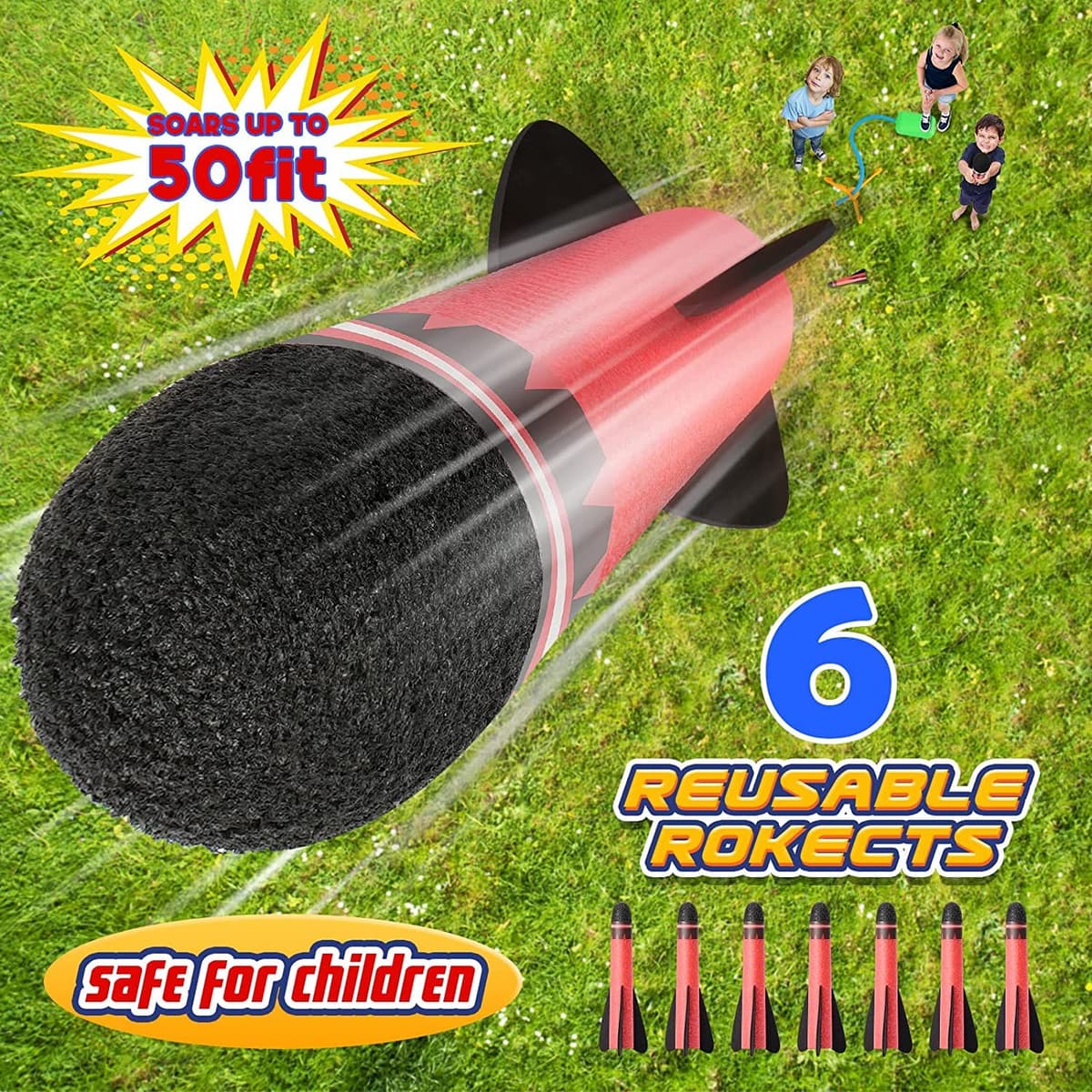Boys Toys for 3-12 Years Old Boys, With 6 Powerful Foam Rocket -Kids Toys Garden Toys Boys Girls Gifts Age 3-9 Year Old Boys Toys Age 3-9 Outdoor Birthday Gifts for Kids Toy Rockets Garden Games — view 6