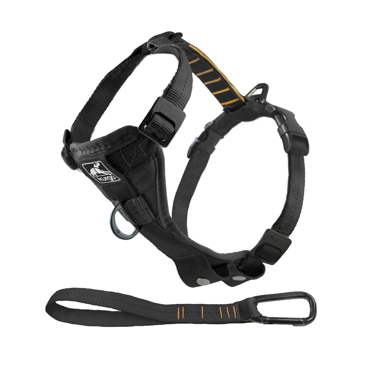 Kurgo Tru-Fit Smart Dog Walking Harness - Comfortable Fit - Adjustable Harness - Reflective Pet Wear - Quick Strap Release - Daily Walk Accessory - Includes Seat Belt Loop - Black - Medium