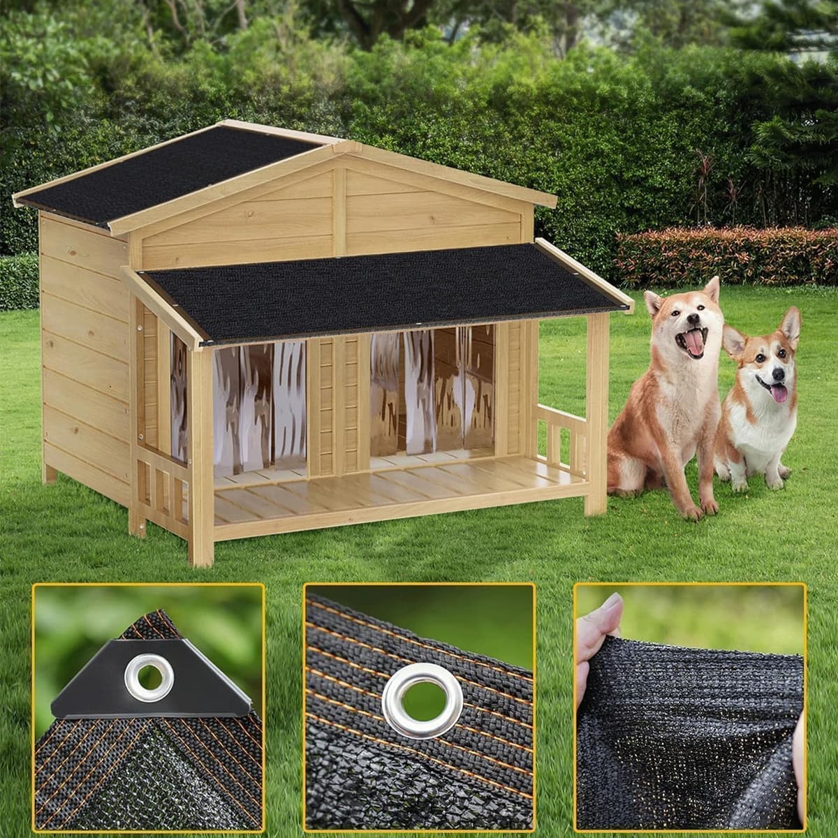 Malla de Sombra con Ojales, Red de Sombra 80-95% UV-Malla Sombreo Exterior HDPE Transpirable para Jardín Invernadero Pérgola Patio Balcón y Gallinero, Toldo de Sombra Resistente Viento — view 3