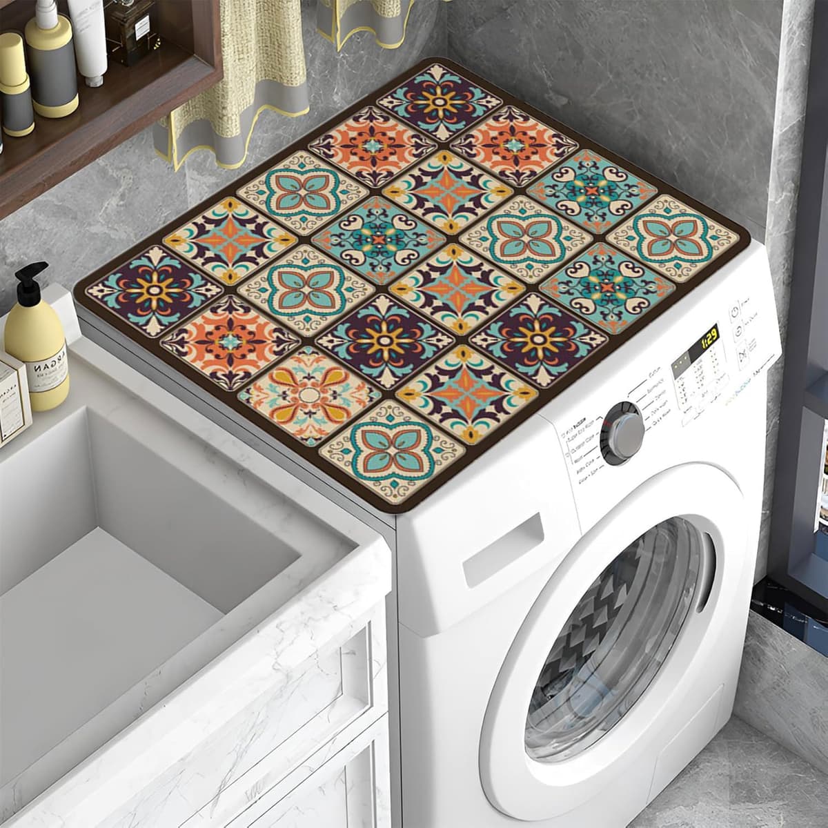 YeahBoom Cubierta Superior para Lavadora y Secadora,60 x 60 cm Cubierta para Lavadora,Funda para Lavadora,Funda Antipolvo para Lavadoras,Secadoras,Cocinas,Autocaravanas,Baños — view 18