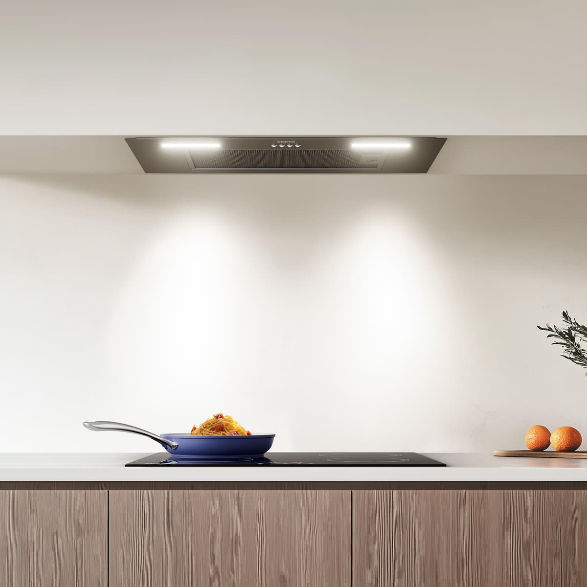 CIARRA CBCB6926A 60cm Integrated Cooker Hood Built-in Kitchen Extractor Fan 3 Speed Settings LED Light UnderCabinet Extractor Hood Energy Efficient & Quiet Operation with CBCF003 Carbon Filters — view 3