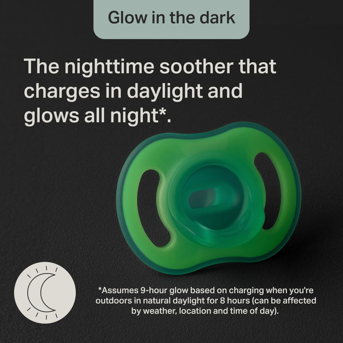 Tommee Tippee Ultra-Light StayPut Night Glow Dummy, 6-18m, 2 Pack, Glow in The Dark, Lightweight, Soft Skin Feel, Extra Air Flow — view 5