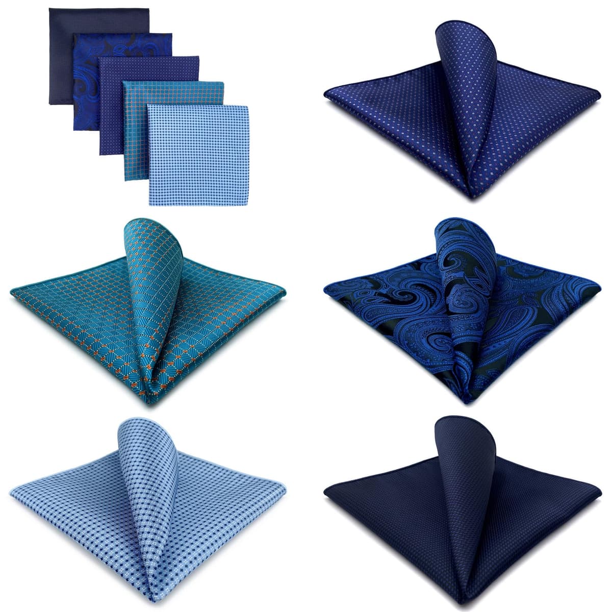S&W SHLAX&WING 5 Pieces Pañuelo De Bolsillo Para Hombre Handkerchiefs Set para chaqueta de traje — view 2