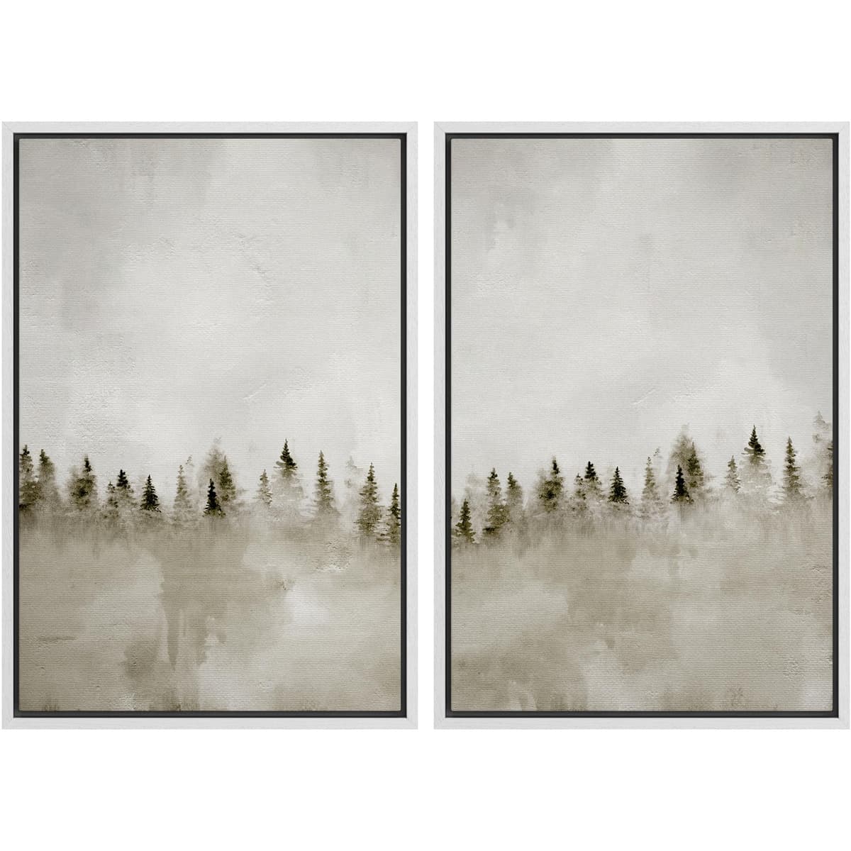 MUDECOR Framed Canvas Print Wall Art Set Watercolor Pastel Duotone Tan Landscape Abstract Shapes Illustrations Modern Art Decorative Contemporary for Living Room, Bedroom, Office - 24"x36"x2 Natural — view 31