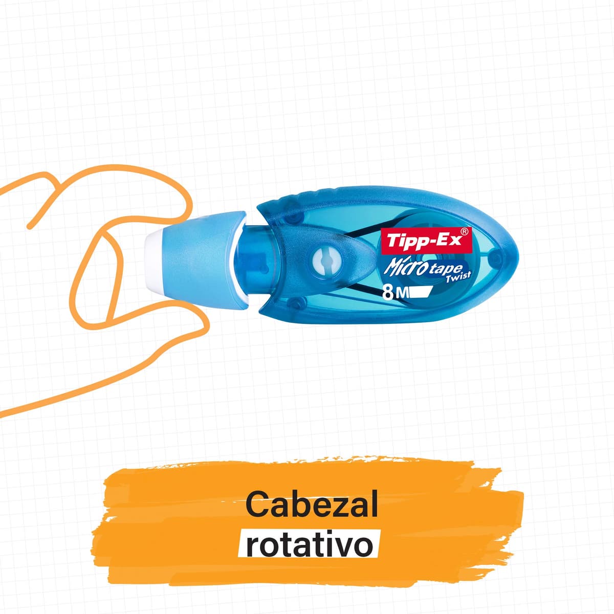 BIC Tipp-Ex Cinta Correctora de Bolígrafos, Óptimo para Material Escolar, Micro Tape Twist, 8m x 5mm, Con Cabezal Rotativo, Blíster de 3, Multicolor — view 4